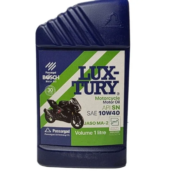 روغن موتور سیکلت بوش لاکچری مدل 10W-40 API SN JASO MA2 حجم ۱ لیتر - کارتن 16 عددی
