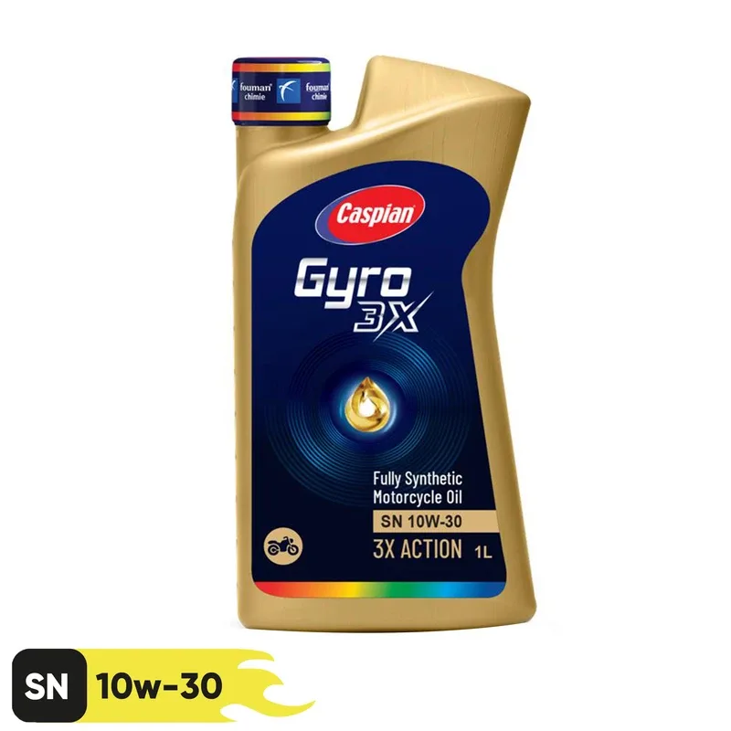 روغن موتور سیکلت کاسپین مدل 10W-30 API SN حجم ۱ لیتر - کارتن 16 عددی