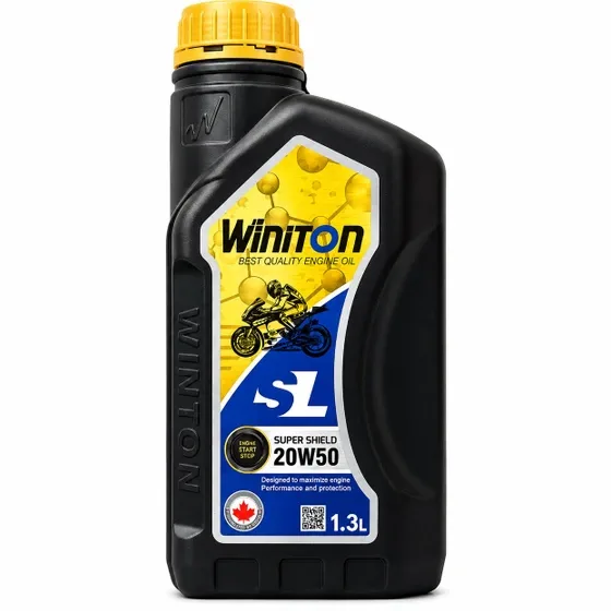 روغن موتور سیکلت وینتون مدل 20W-50 API SL JASO MA2 حجم ۱٫۳ لیتر - کارتن 16 عددی