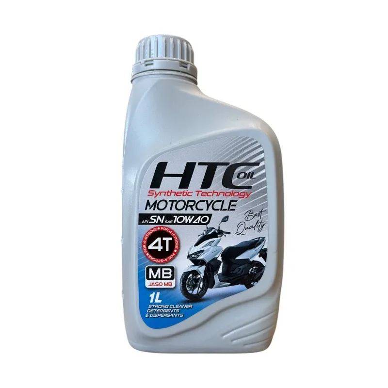 روغن موتور سیکلت HTC مدل 10W-40 API SN JASO MA2 حجم ۱ لیتر - کارتن 12 عددی