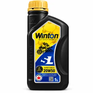 روغن موتور سیکلت وینتون مدل 20W-50 API SL JASO MA2 حجم ۱ لیتر - کارتن 16 عددی