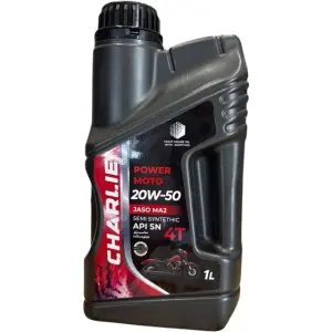 روغن موتور سیکلت چارلی  مدل 20W-50 API SN JASO MA2 حجم 1 لیتر - کارتن 16 عددی
