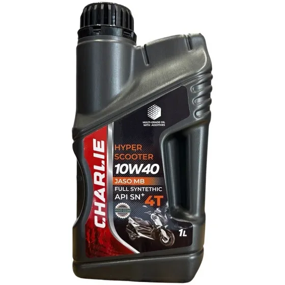 روغن موتور سیکلت چارلی  مدل 10W-40 API SN+ JASO MB حجم 1 لیتر - کارتن 16 عددی