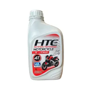 روغن موتور سیکلت HTC مدل 10W-40 API SL JASO MA حجم ۱ لیتر - کارتن 12 عددی