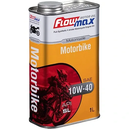 روغن موتور سیکلت فلومکس مدل 10W-40 API SL JASO MA2 حجم ۱ لیتر - کارتن 12 عددی