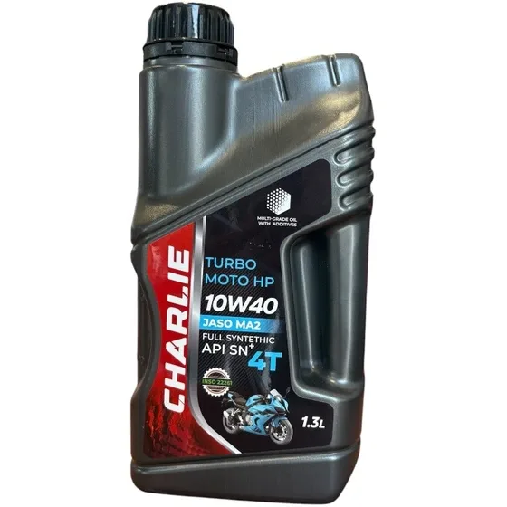 روغن موتور سیکلت چارلی  مدل 10W-40 API SN+ JASO MA2 حجم 1/3 لیتر - کارتن 16 عددی